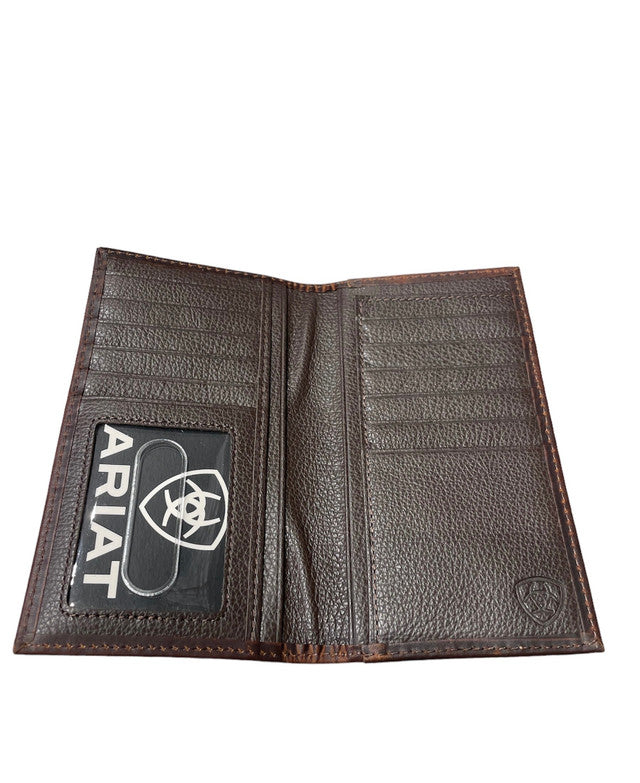 Ariat Rodeo BullHide Brown CheckBook Wallet A3554302