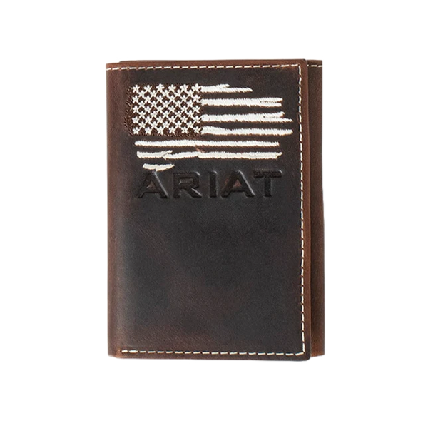 Ariat Distressed American Flag Trifold Wallet A3553934