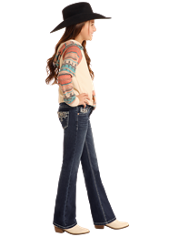 Rock and Roll Girls Scallop Emblem Bootcut - Dark Vintage - BG4MD05372