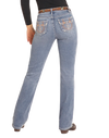 Rock & Roll Ladies Mid Rise Steer Embroidered Bootcut Jeans-BW4MD04770