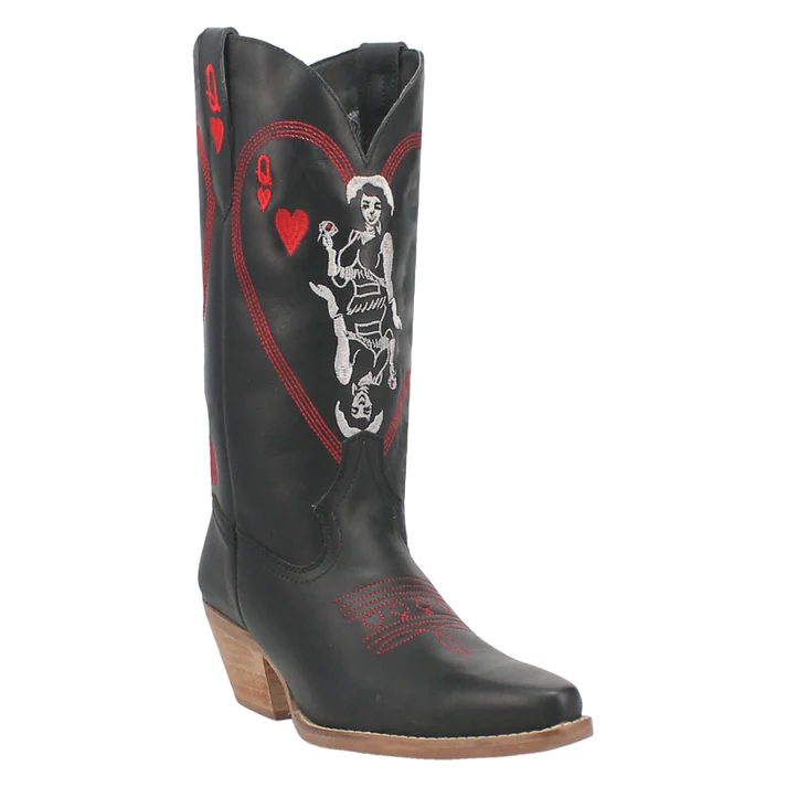 Dingo Ladies Queen of Hearts Leather Boots-DI174