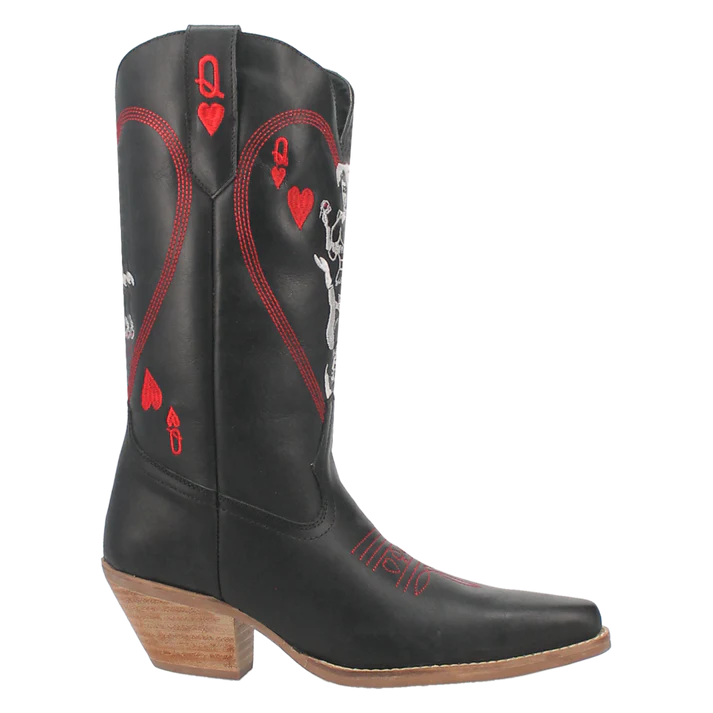 Dingo Ladies Queen of Hearts Leather Boots-DI174