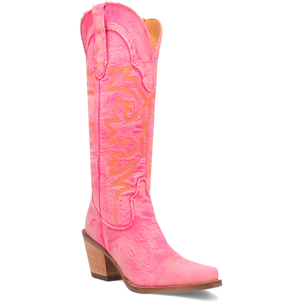 Dingo Ladies Texas Tornado Denim Pink Boot-DI943