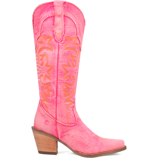 Dingo Ladies Texas Tornado Denim Pink Boot-DI943