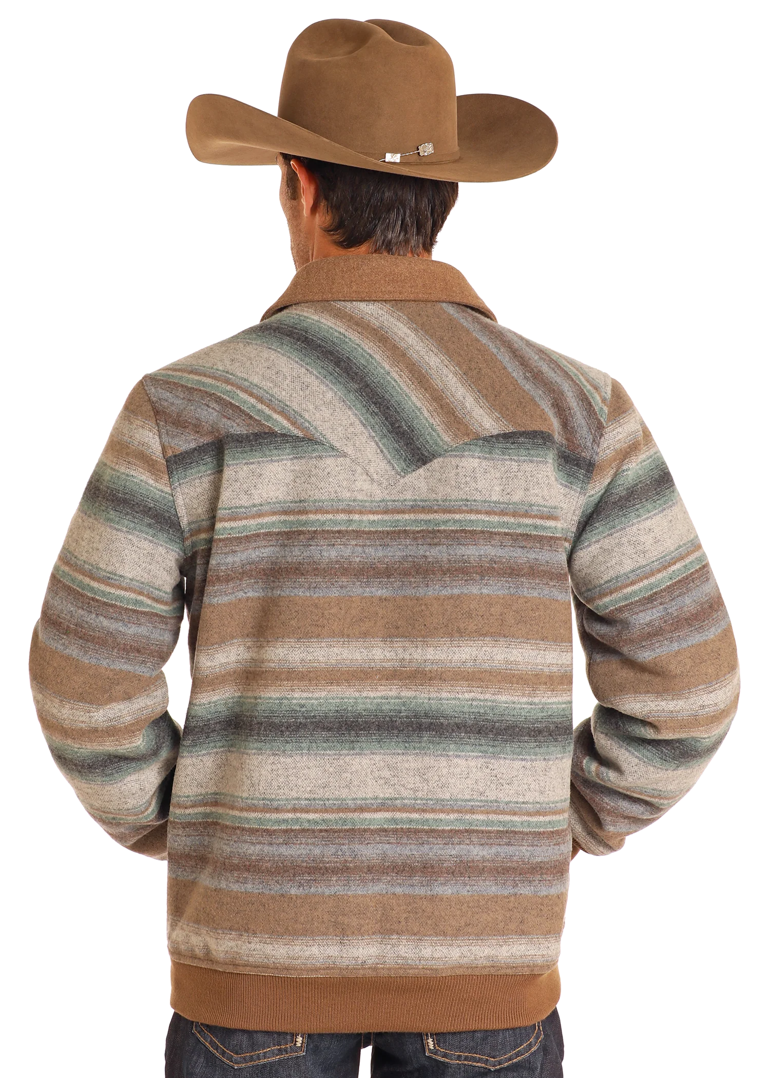 Powder River Serape Stripe Wool Bomber-DM92C04073