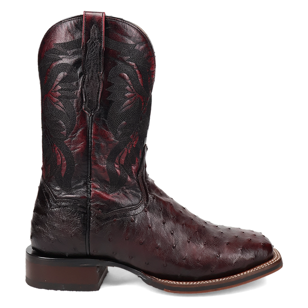 Dan Post Mens Alamosa Full Quill Ostrich Black Cherry Boot-DP5012