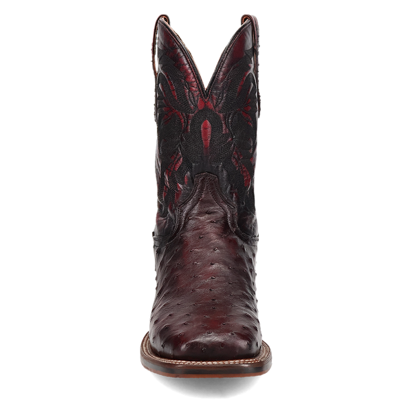 Dan Post Mens Alamosa Full Quill Ostrich Black Cherry Boot-DP5012