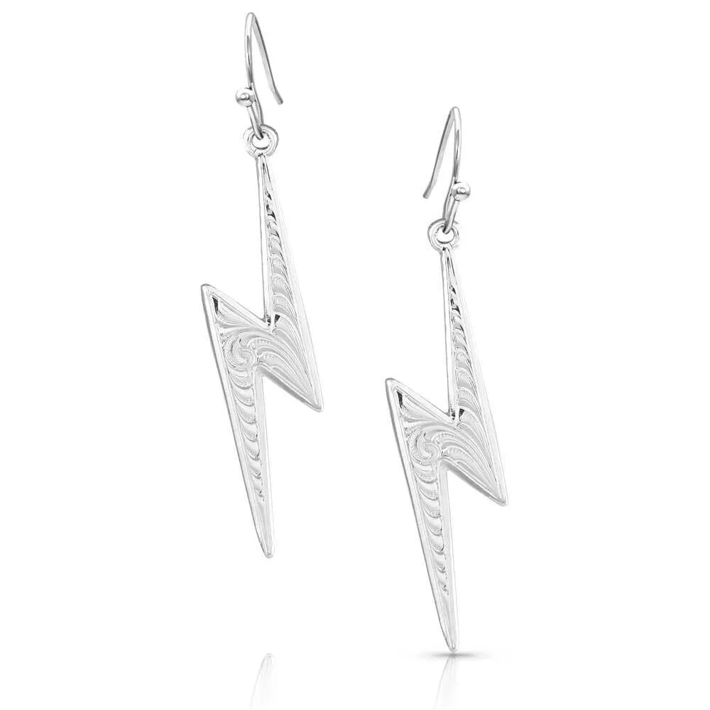 Montana Silversmiths Lightning Strike Silver Artistry Earrings-ER5390