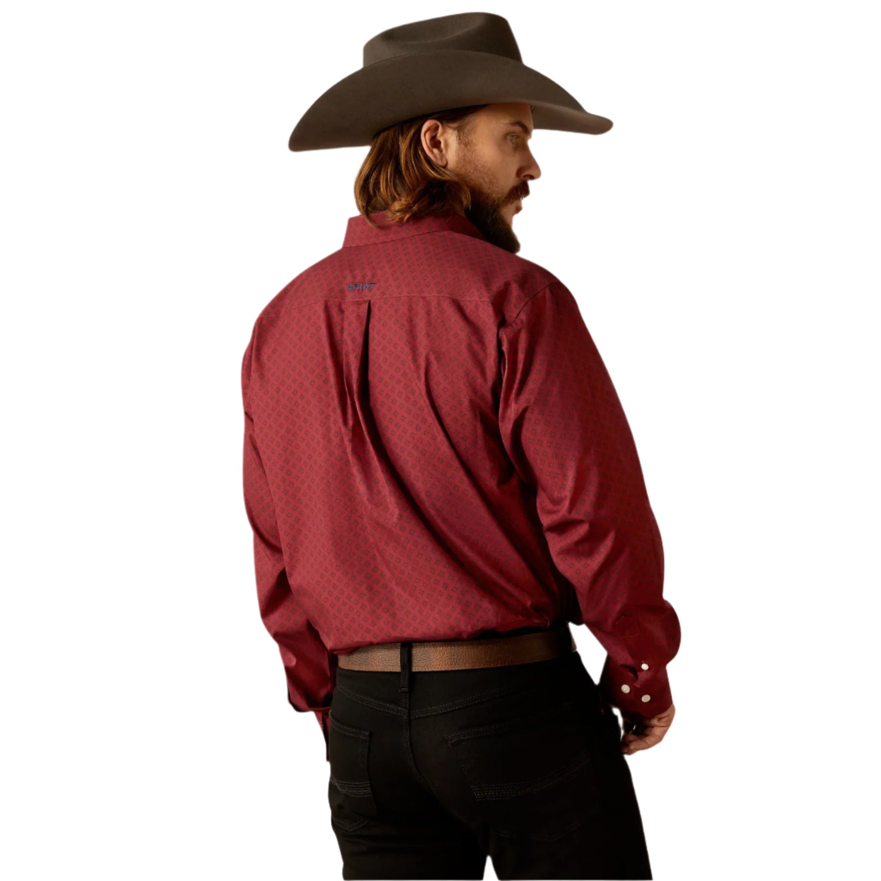 Ariat Men's Issac Long Sleeve Shirt - Dark Red - 10054047