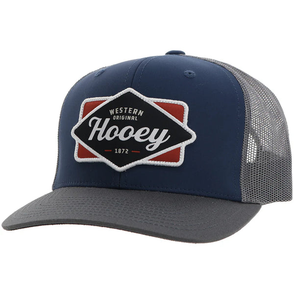 "Diamond" Hooey Hat Navy and Grey with Patch - 2422T-NVGY