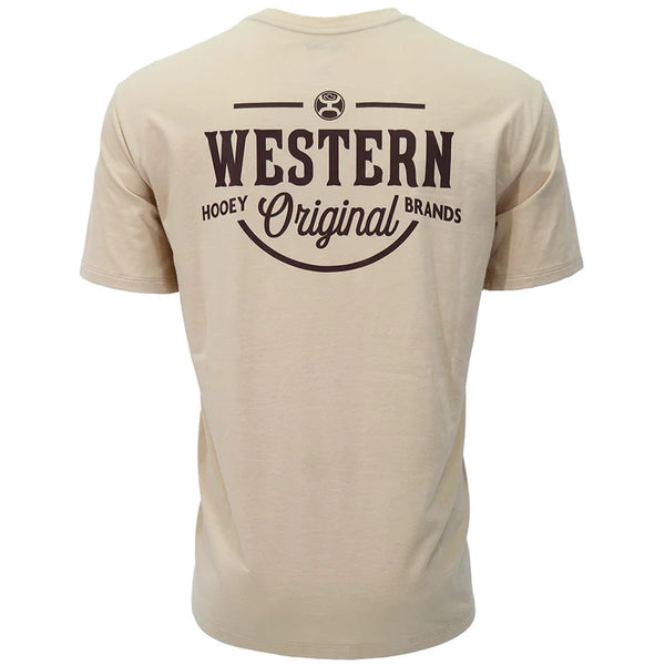 "Western OG" Tan w/Brown Logo T-shirt - HT1711TN