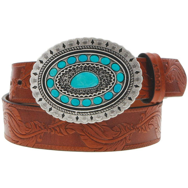 Hooey "Sioux" Ladies Belt with Turquoise Rodeo Buckle HWBLT001