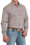 Cinch Men's Print Long Sleeve Button Down - Purple - MTW1105849