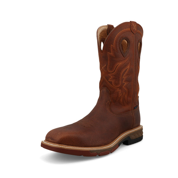 twisted X Mens 12" Ginger Rust Western Work Boot-MXBNW10