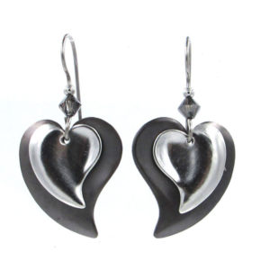 Silver Forest Layered Modern Hearts - NE-0941A