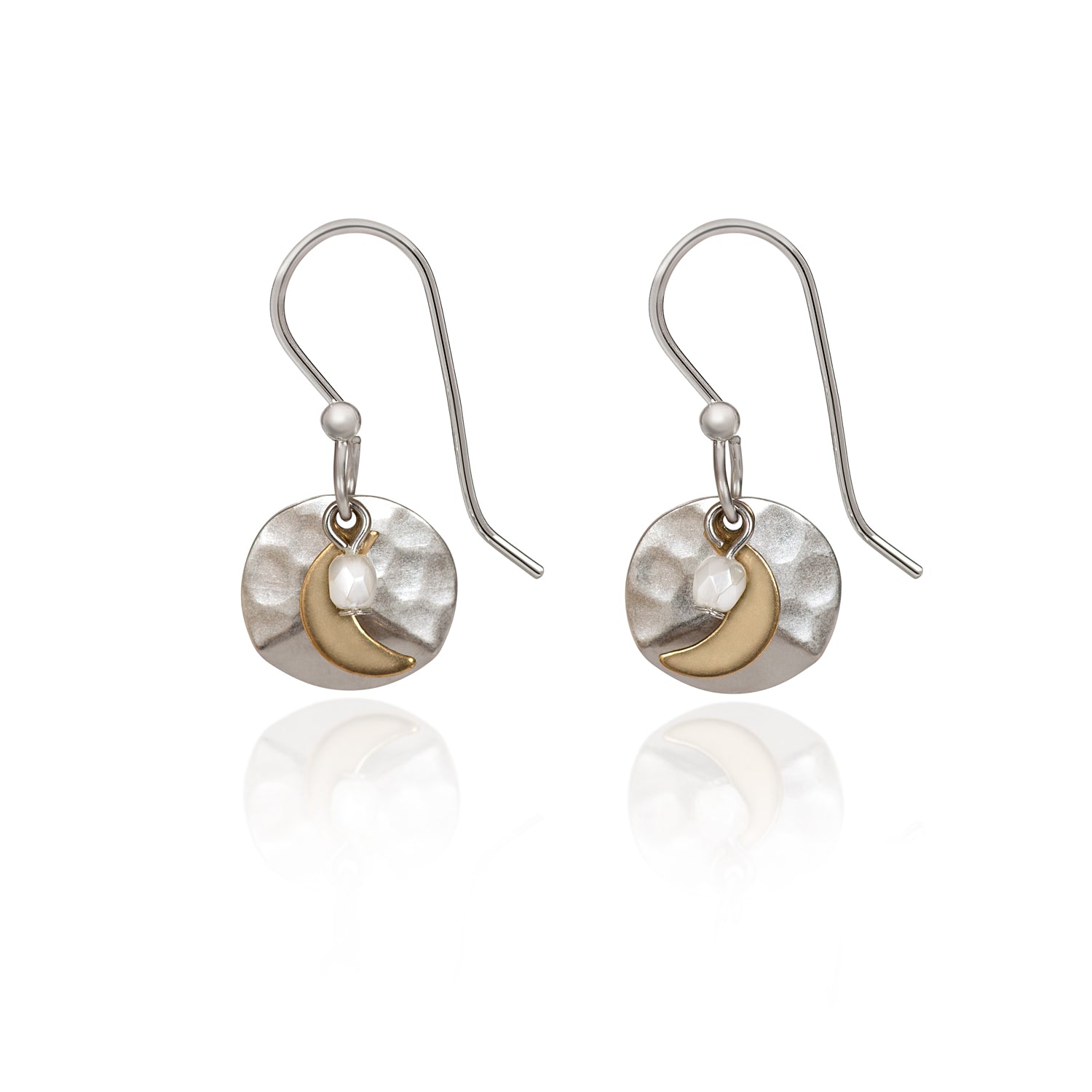 Silver Forest Gold Moon Earrings NE-2012A