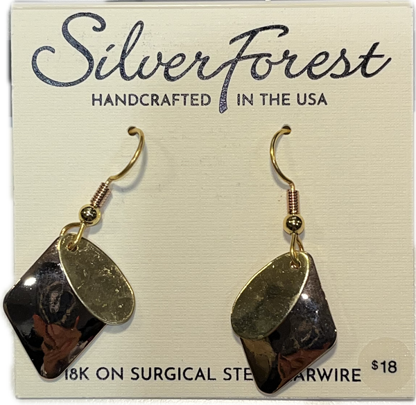 Silver Forest Gold and Bronze Earrings NE-2227A