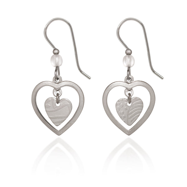 Silver Forest Silver Heart Earrings NE-2233