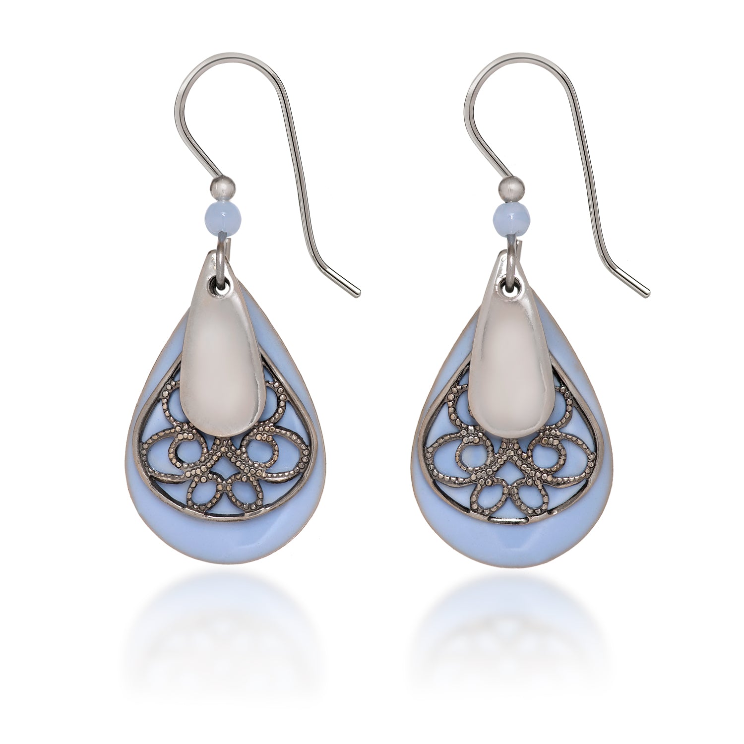 Silver Forest Blue and Silver Tear Drop NE-2315