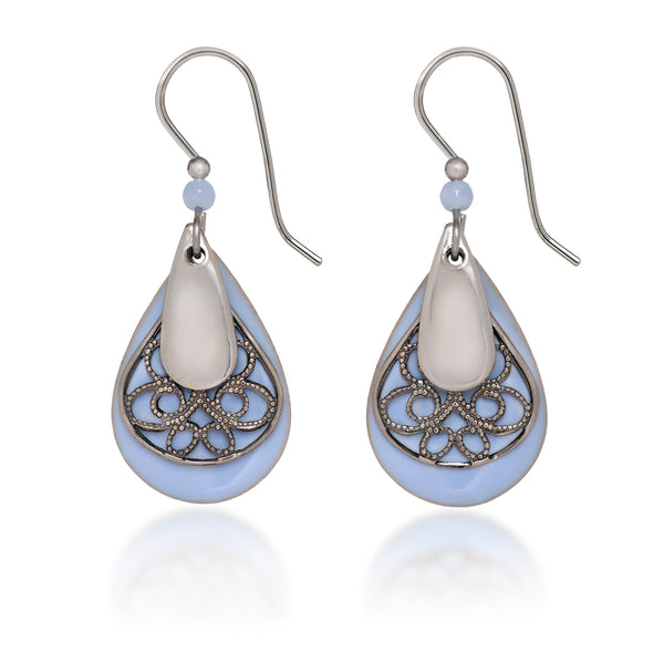 Silver Forest Blue and Silver Tear Drop NE-2315