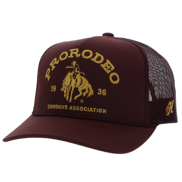 Hooey ProRodeo Maroon Hat with Gold Logo-2263T-MA