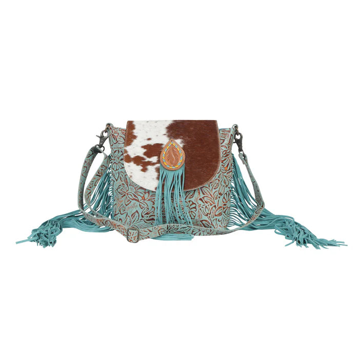 Myra Cyan Accenture Leather and Hairon Bag-S-4343