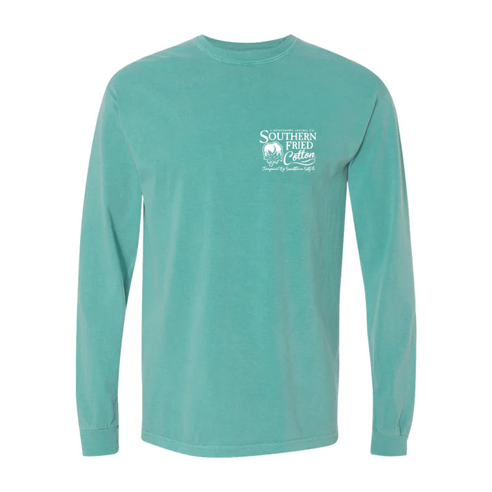 Southern Fried Cotton US Born Long Sleeve - Seafoam - SFM32050