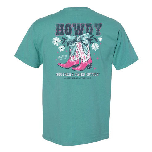 Southern Fried Cotton Howdy Boots T-Shirts - SFM12149