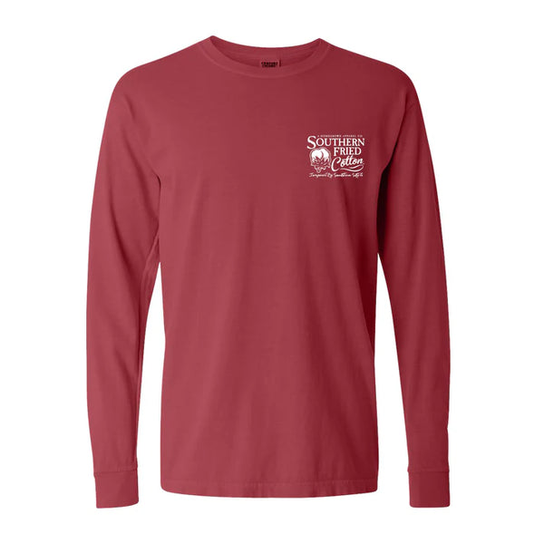 Southern Fried Cotton Tucker Long Sleeve - Crimson - SFM32088