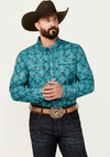 ROCK & ROLL MEN'S LONG SLEEVE 2 POCKET AZTEC SNAP BMN2S02541