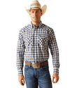 Ariat Men's Pro Series Ezra Grey Plaid Snap Long Sleeve Shirt-10051273