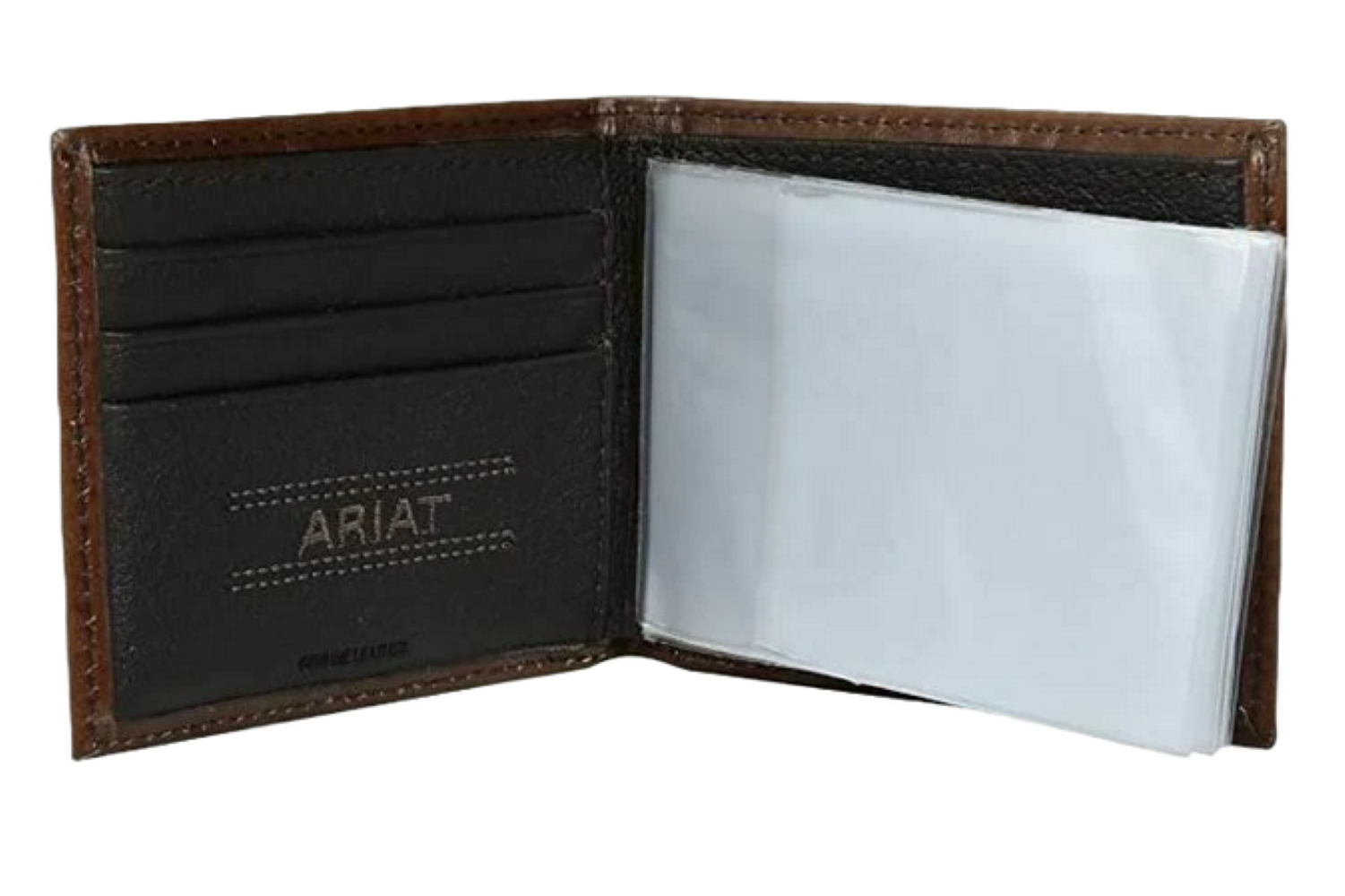 Ariat Men's Tonal Brown Floral Inlay Bi-Fold Wallet A3533002