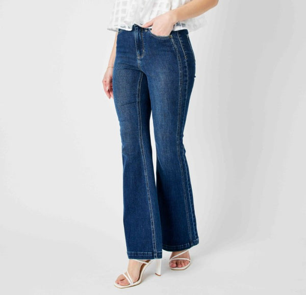 Judy Blue Ladies Dark Denim Flare Jeans-82538REG