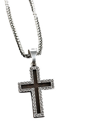 Twister Men's Two Tone Cross Pendant Necklace 32169