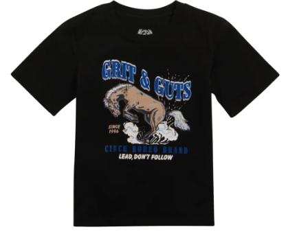 Cinch Infant Boy's Black Grit & Guts Bucking Bronc Logo Graphic T-Shirt MTK7671092