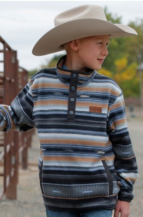 Cinch Kids Navy Blue and Brown Pullover-MWK7590018