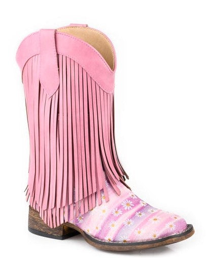 Roper Girls Pink Fringe Daisy Boot-09-018-1903-3502