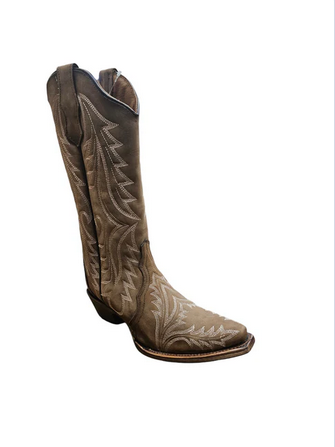 Circle G Ladies Snip Toe Western Boot White Stitching L6213