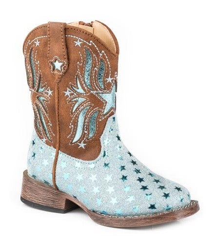 Roper Kids Blue Stars Shimmer Boots-09-018-1903-3501