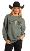 Rock & Roll Ladies Howdy Oversized Pullover- BW91T05409