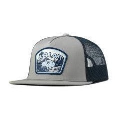 Ariat Putty Grey & Aegean Blue Buffalo Logo Patch Cap - A300091506