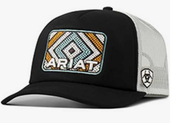 Ariat Ladies Black Trucker Cap with 3D Embroidered Patch A300091001