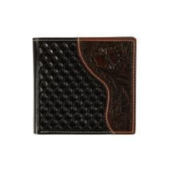 Nocona Western Wallet Mens Bifold Basketweave Emboss Brown N500046902