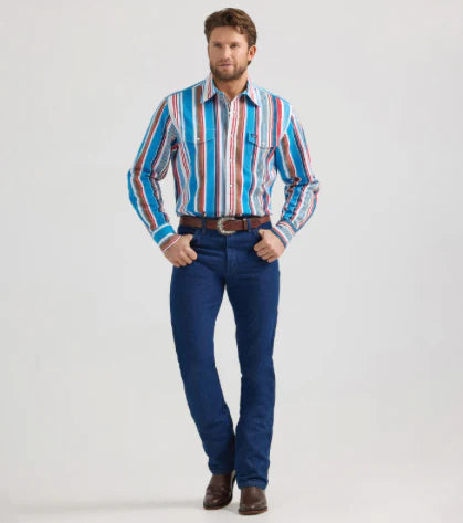 Wrangler® Vintage Inspired Long Sleeve Shirt - Multi Blue/Red - 112360106