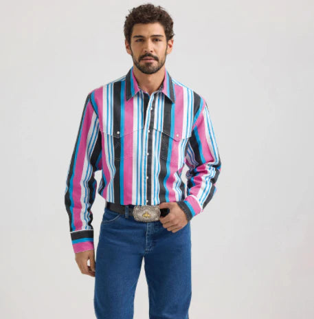 Wrangler® Vintage Inspired Long Sleeve Shirt - Multi Pink - 112360074