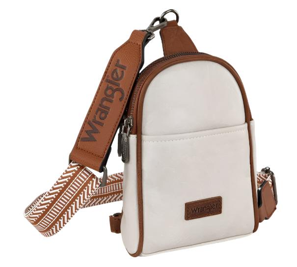 Wrangler Sling Bag Crossbody Chest Bag Beige Brown-WG87-324BG/BR