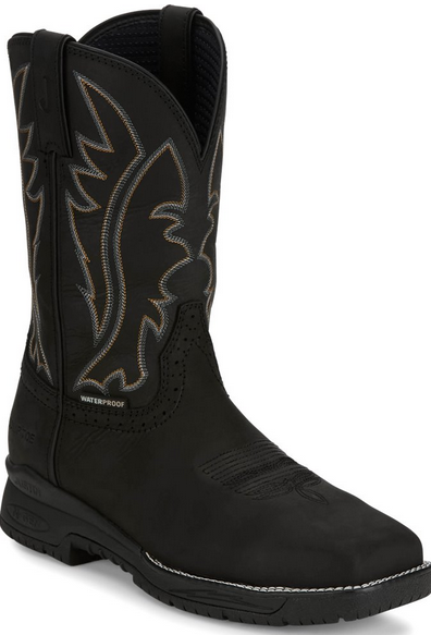 Justin Mens Black Nitread Composite Toe Boot-CR3208