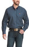 Cinch Men's Navy & Red Flag Print Western Shirt MTW1105806