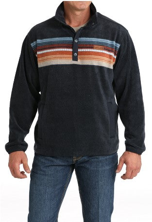 Cinch Mens Navy Stripe Polar Fleece Pullover-MWK1912002