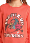 Rock & Roll Girls Fringe Saddle Up Long Sleeve Shirt BG22T05445